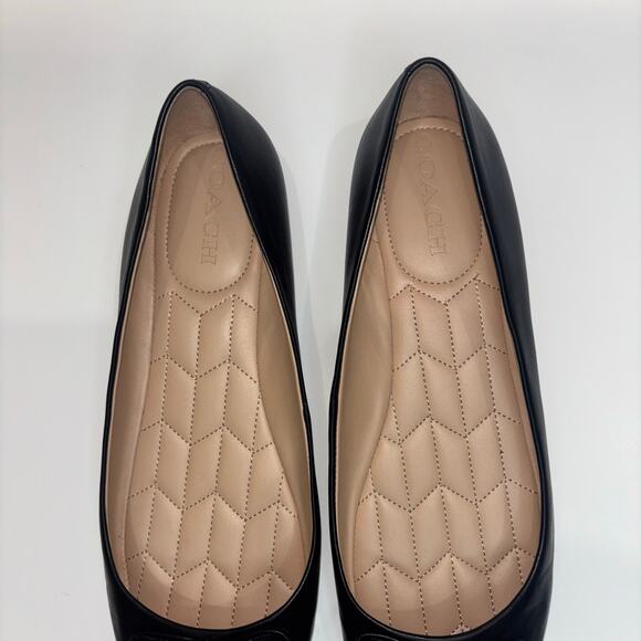 COACH Annabelle Black Leather Flats Size 10 - Picture 15 of 15
